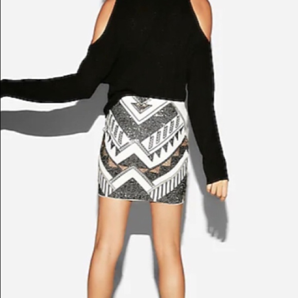Express sequin mini skirt